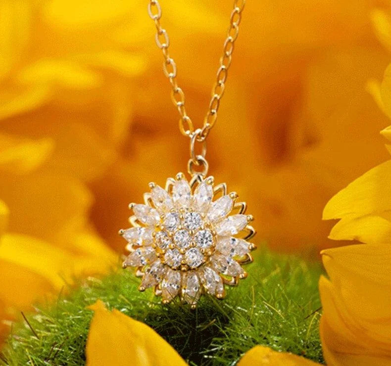 Collar Giratorio Girasol Dorado