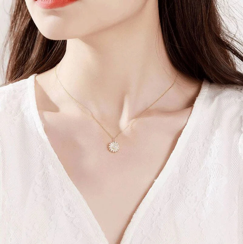 Collar Giratorio Girasol Dorado