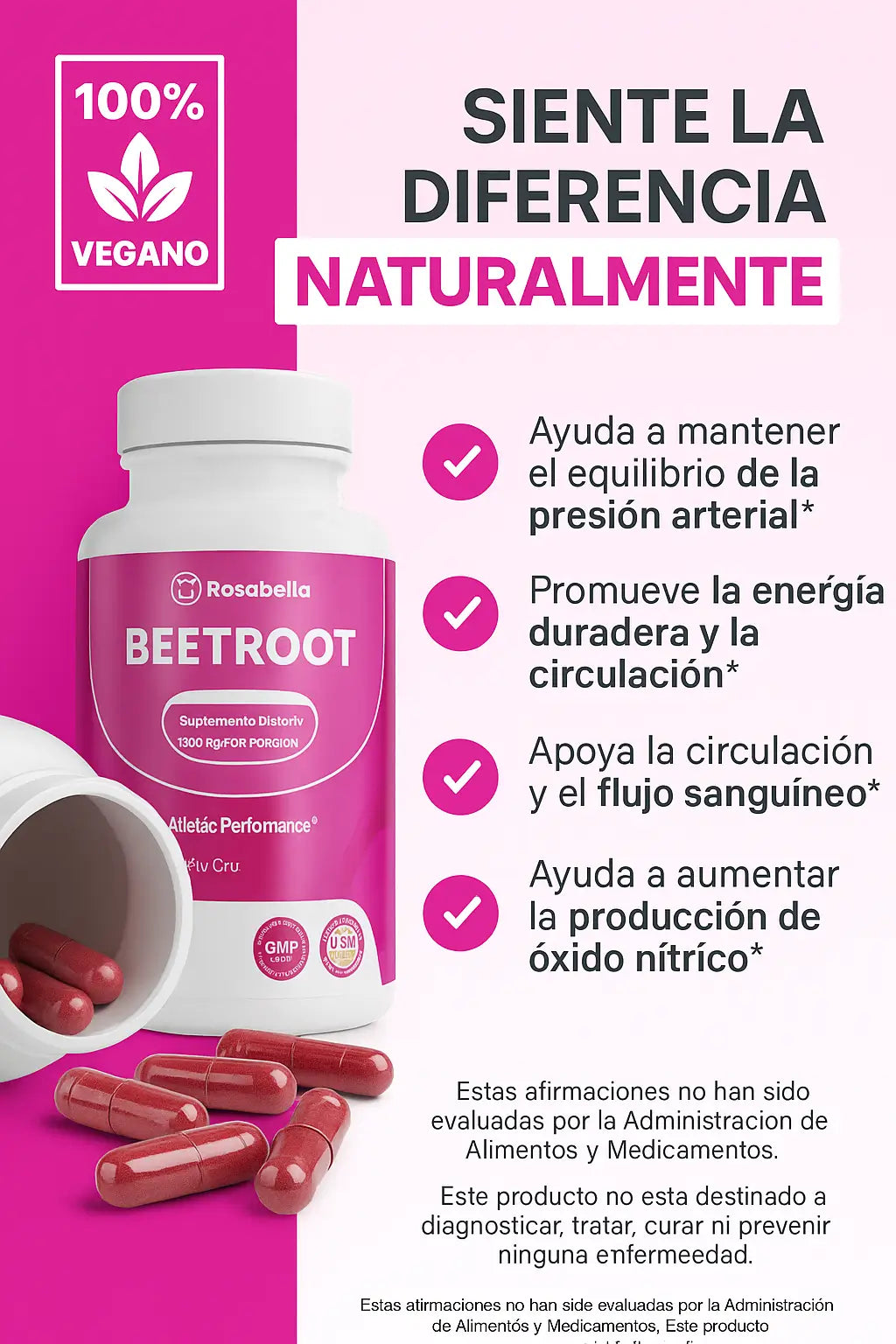 Beetroot Rosabella Cápsulas  1300 mg