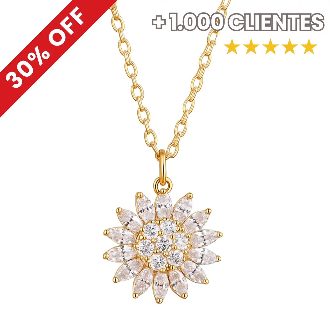 Collar Giratorio Girasol Dorado